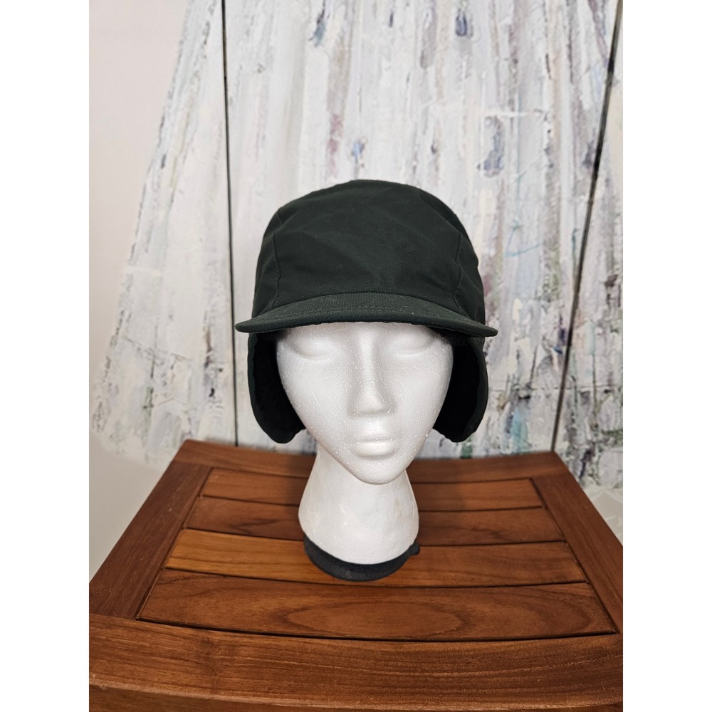 LL Bean Goretex Earflap Hat Mens L/XL Green Fleece Lined Winter Cap Waterproof